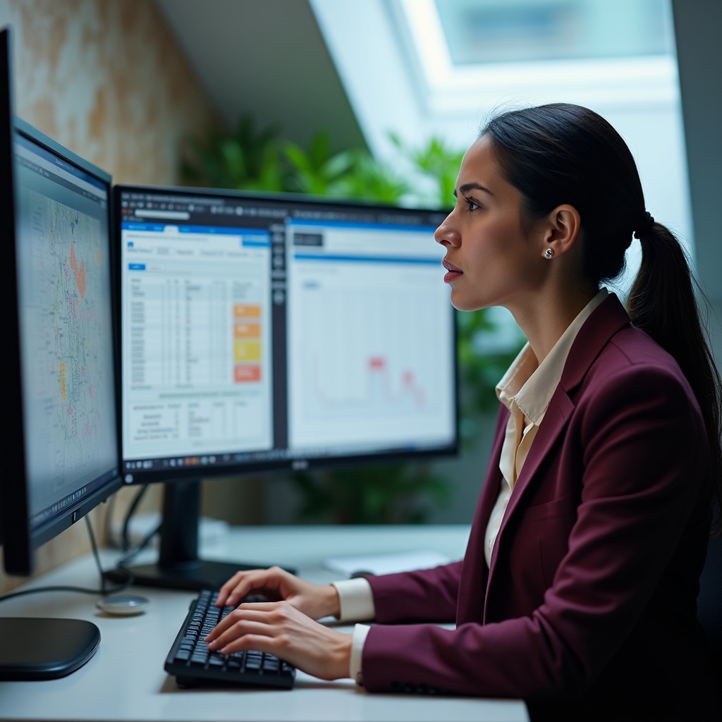 Professional analyzing cold chain temperature data