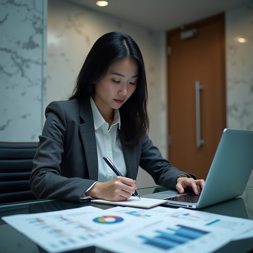 Logistics professional studying cold chain documentation